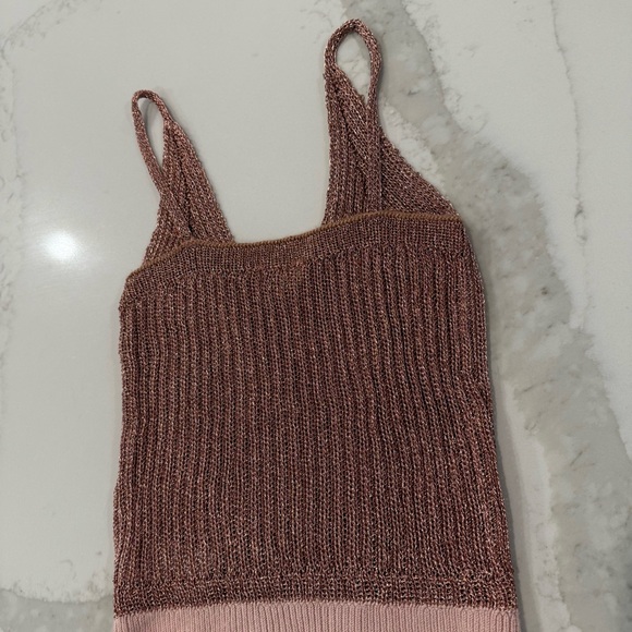 Intimately Free People Gold Coast Metallic Knit Bodysuit Womens XS Rose Gold - Picture 12 of 13